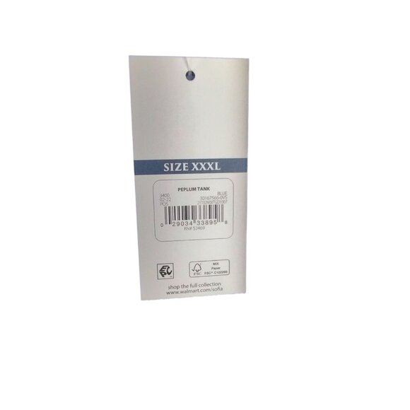 Sofia Jeans Womens 3X Blue Peplum Tank Top New with Tags - Picture 9 of 11